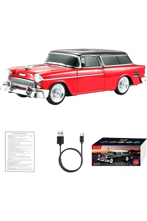 Retro Klasik Araba Bluetooth Hoparlör Kablosuz HD Ses FM Radyo YG-1955