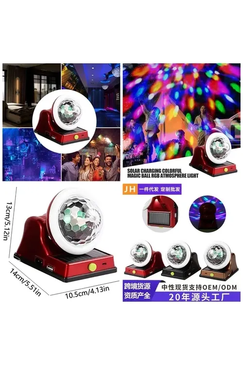 Çok Fonksiyonlu Güneş Enerjili 2 Modlu Parti Disko Işığı