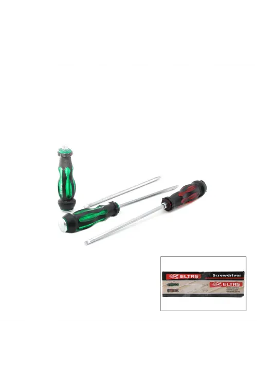 Egonex ELTAŞ LRD-145 DARBELİ ( RENKLİ & SİLİKON SAPLI )( 2İN1=ÇİFT TARAFLI UÇ ) TORNAVİDA ( MIKNATIS UÇ & YILDIZ - DÜZ )*12X10