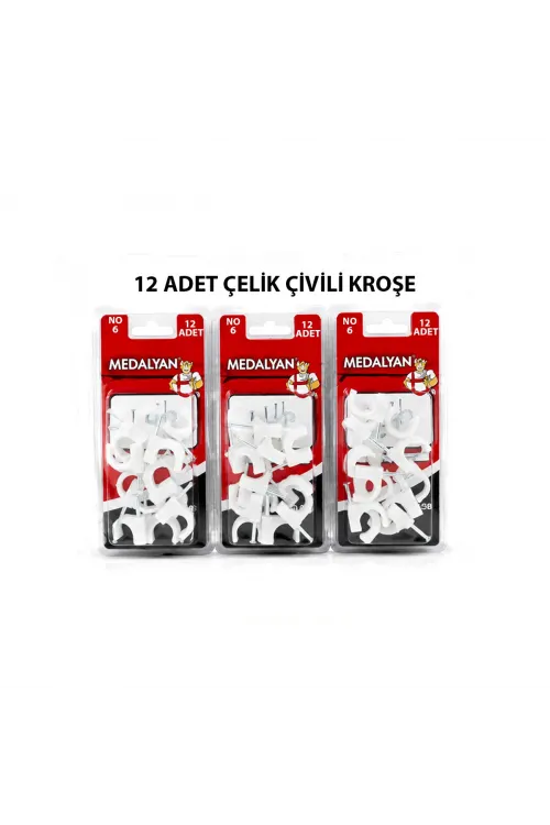 Egonex Medalyan Dl-38 ( No-6 ) ( 12pcs ) Çelik Çivili Kroşe *12x9