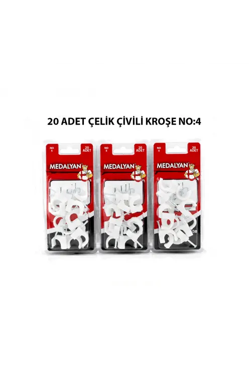 Egonex Medalyan Dl-41 ( No-5 ) ( 20pcs ) Çelik Çivili Kroşe*12x9