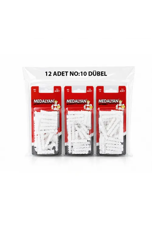 Egonex Medalyan Dl-48 ( No-10 ) ( 12pcs ) Dübel Beyaz & Plastik*12x9