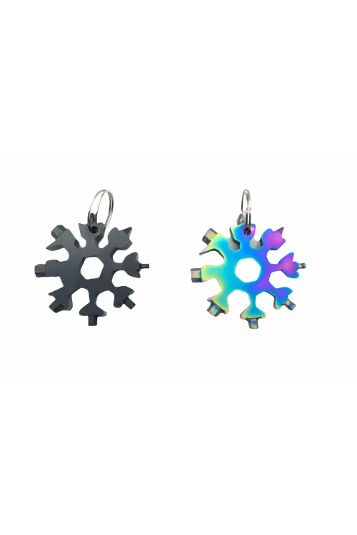 Emg Snow Edc Tool Hrd-143 ( 8-başlı & 19-fonksiyonlu ) ( Alyan Seti Anahtarlık )( Kar Tanesi Modeli Yuvarlak )*10x36