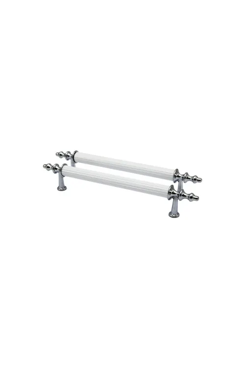 İbico-918 ( Orta & 13cm ) ( Krom & Beyaz ) Boru Kulp*10x5