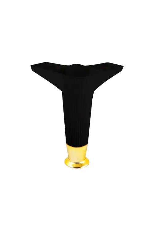 İbico-936 ( 15cm & Siyah & Gold Uçlu ) Plastik Mobilya & Koltuk Ayak*10x5