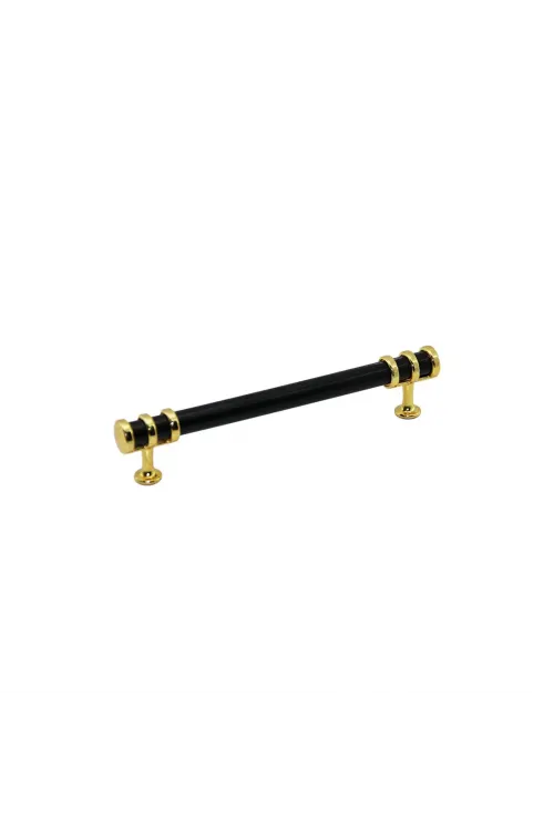 İbico-943 ( 12.8cm ) ( Yüzük Altın & Kulp Siyah ) Boru Çekmece Kulp*10x5