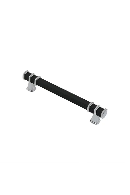 İbico-964 ( 12.8cm ) ( Yüzük Krom & Kulp Siyah ) ( Kare ) Çekmece Kulp*10x5