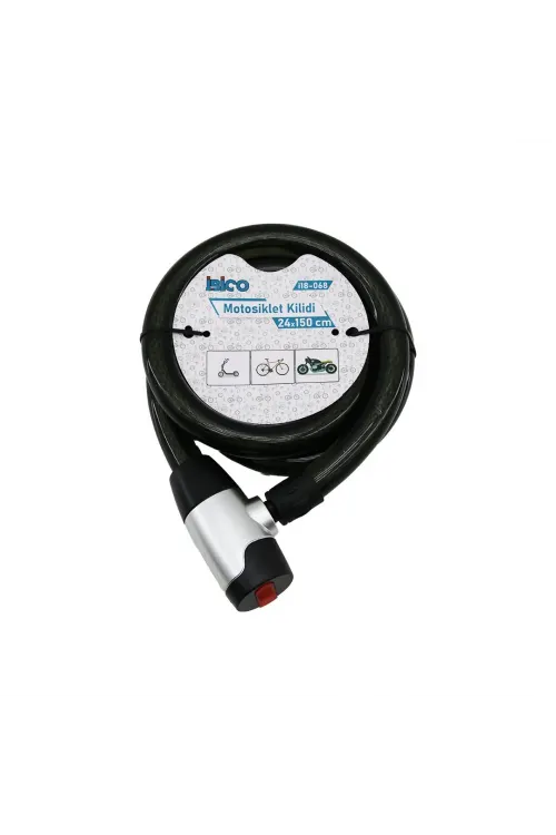 İbico İ18-068 ( Anahtarlı ) Motor & Bisiklet Kilit ( 24mmx150cm )*30