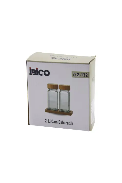 İbico İ22-132 ( 2pcs ) Bambu Tuzluk & Biberlik & Baharatlık*48