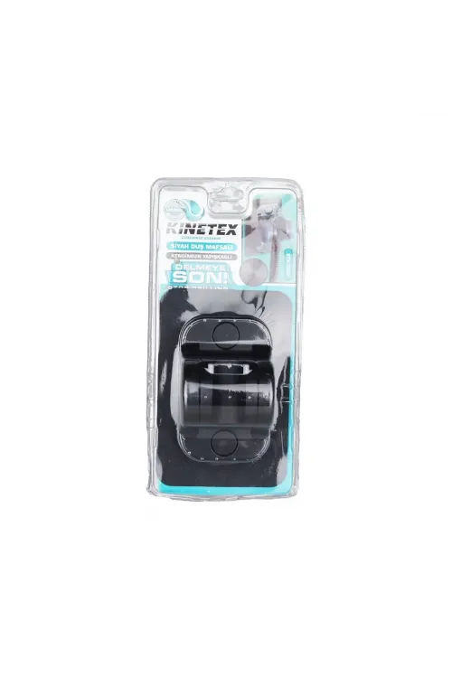 Kınetex Ktx-3025 ( Siyah & Vakumlu) Yapışkanlı Duş Askısı & Mafsal*30x4