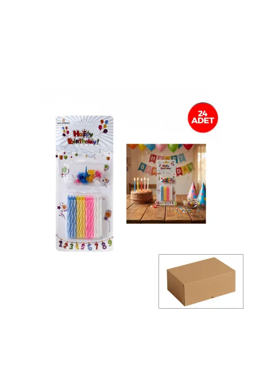 Ksmart K-1094 ( 24pcs ) ( İnce ) Doğum Günü Mum*24x24