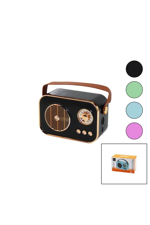 M4 Portable Pl-4641 (wireless) Hoparlör & Speaker (ışıklı) (usb Şarjlı) (renkli Kasa & Bronz Çerçeve)(usb & Dc 5v & Tf)*80