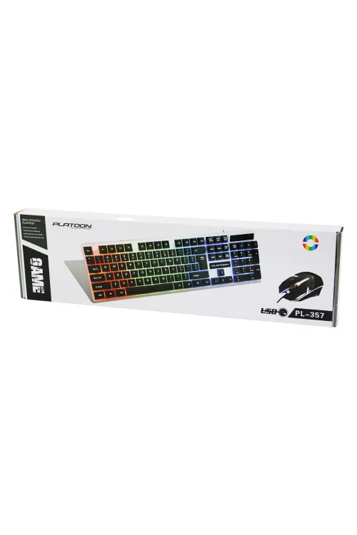 Platoon Pl-357 (ışıklı) (usb Kablolu) (oyuncu) (klavye & Mouse) (set) (süspansiyon Tuş Takımı) (yüksek Usb Bağlantı Hızı)*20