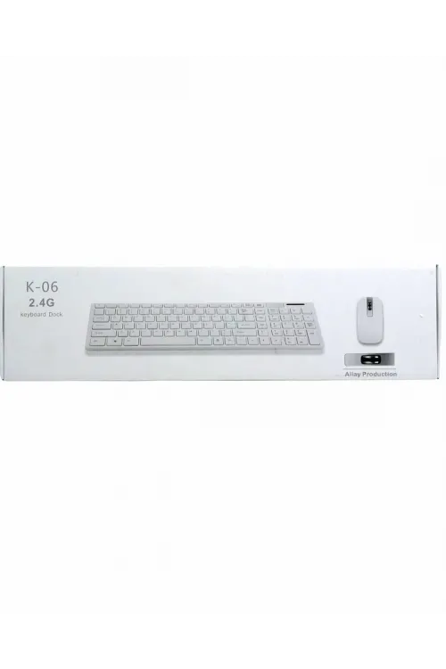 Platoon Pl-374 K-06 Beyaz Dock Wıreless Kablosuz Klavye Mouse Set*30