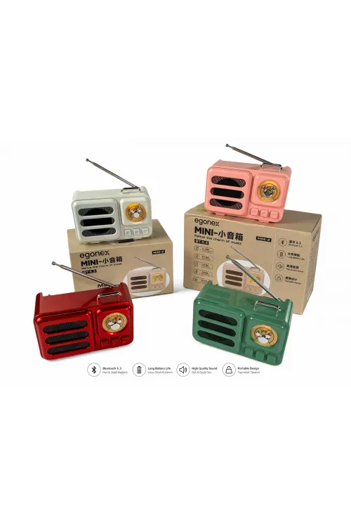 Platoon PL-4708 Bluetooth 5.3 Mini Metal Retro Radyo