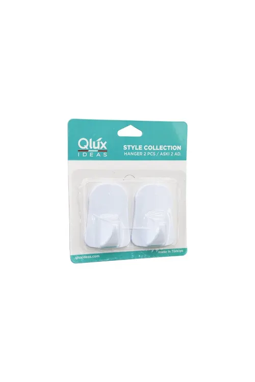 Qlux L-00735 ( 2pcs ) Opak Beyaz Plastik Askı*48