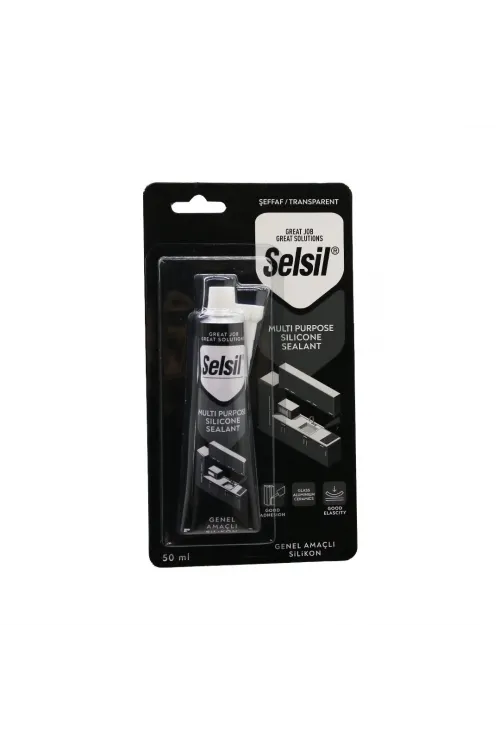 Selsil-2550 ( Genel Amaçlı ) Şeffaf & Transparent & Tüp Silikon 50ml*12=k