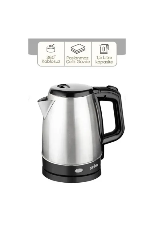 Sinbo Sk-8015 ( Çelik ) Kettle 1.7lt ( Gizli Rezistans & Kablosuz )*8