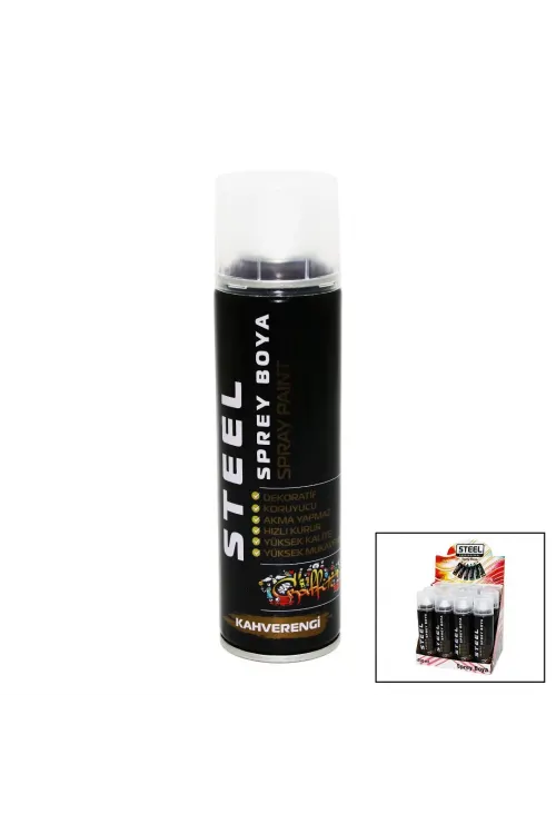 Steel ( Kahverengi ) Sprey Boya 200ml*12x8