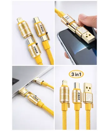 Platoon Pl-8631 4in1 Hızlı Şarj Ve Data Kablosu Type-c / Lightning / Micro Usb