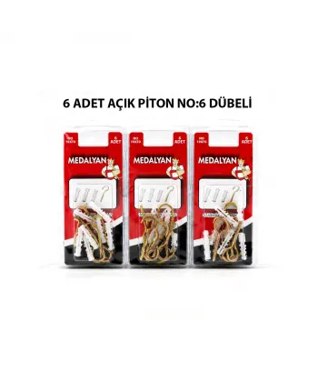 Egonex Medalyan Dl-26 ( 19x70 ) ( 6pcs ) Açık Piton Dübelli*12x10