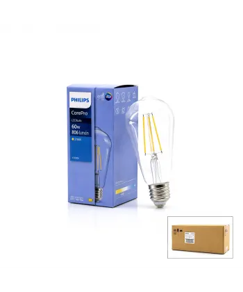 Egonex Phılıps-346758 00 Corepro St64 ( 2700k & E27 ) ( 7w = 60w & E27 ) ( Led Filament & Rustik Ampul ) Lamba ( 806 Lumen ) ( Cam Gövde )*10=k