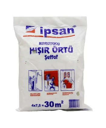 İpsan ( 30-m2 = 4x7.5mt ) ( Hışır ) Şeffaf Koruyucu Örtü*20