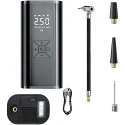 Hava Pompası & Powerbank | 150 Psı Ultra Basınç, Led Işıklı, Lcd Ekranlı, 4000mah Taşınabilir Şarjlı Kompresör