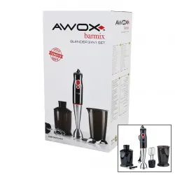 Awox Barmix ( 3in1 ) Blender Seti ( Çelik 2li Mikser ) ( Çelik Rondo Bıçak ) ( Çelik 4 Kanatlı Bıçak ) ( 1000w )*4