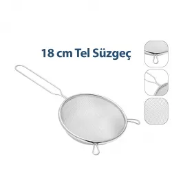 Baysa-669 ( 18cm ) Tel Süzgeç Metal Saplı Kulaklı*100