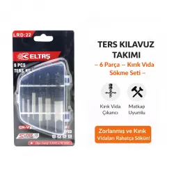 Broken Ppe Extractor Lrd-22 ( 6 Pcs ) Hasarlı Vida Çıkarıcı Set & ( Sola Dönen ) Klavuz Uç*120