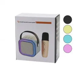 Colorful Sound System K-12 Karaoke (mikrofonlu) Wireless Hoparlör & Speaker (ışıklı) (usb Şarjlı) (dc 5v & Tf & Aux)*30