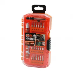 Egonex KINETEX KTX-3149 ( 26İN1 ) BİTS TORNAVİDA UÇ SETİ ( 24PCS UÇ + 1-KALEM MODEL T.VİDA SAPI + 1-UZATMA ADAPTÖRÜ )*10X10
