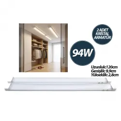 Egonex Nisaluce Eamp-093/1b ( 2 Pcs ) ( 94w ) Kristal Led Bant Armatür*18