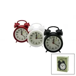 Galaxy Ms-300 Masa Çalar Saat ( Pilli ) ( Renkli Plastik ) ( Klasik Kulaklı Model ) ( Çap: 8.5cm ) ( Sessiz Akar Saniye )*60