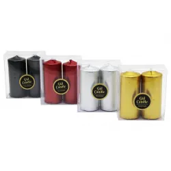 Gül Candle Gl-215 ( 2pcs ) ( Yaldızlı ) Takoz Mum*72=k