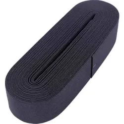 Huzur ( Siyah & 4cm ) Paça Lastik Yassı Geniş 10mt.*20