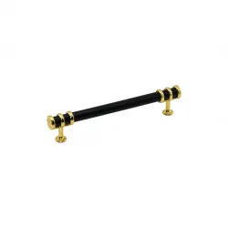 İbico-943 ( 12.8cm ) ( Yüzük Altın & Kulp Siyah ) Boru Çekmece Kulp*10x5