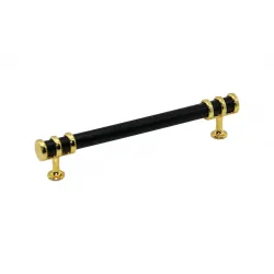 İbico-951 ( 16cm ) ( Yüzük Altın & Kulp Siyah ) Boru Çekmece Kulp*10x5