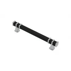 İbico-964 ( 12.8cm ) ( Yüzük Krom & Kulp Siyah ) ( Kare ) Çekmece Kulp*10x5