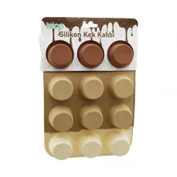 İbico İ22-041 (düz) (12li & Mini ) (silikon) Muffin Kek Kalıp ( Askılıklı )*6x10