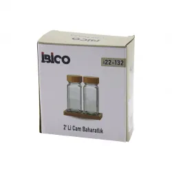 İbico İ22-132 ( 2pcs ) Bambu Tuzluk & Biberlik & Baharatlık*48
