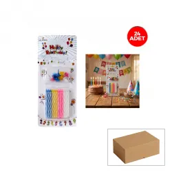 Ksmart K-1094 ( 24pcs ) ( İnce ) Doğum Günü Mum*24x24