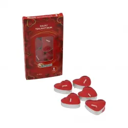 Ksmart K-4344 ( 8 Pcs ) ( Kalpli ) Kırmızı Tea Lıght Mum*50x6