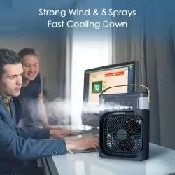 Masaüstü Mini Su Ve Buz Hazneli Buhar Püskürtmeli 3in1 Vantilatör Fan