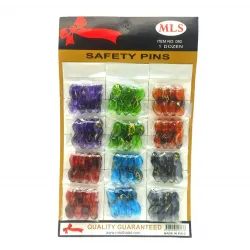 Mls No-080 ( Şeffaf Renkli ) Yaka & Eşarp İğnesi 12li Kart*5x24