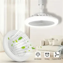 Neno ( Pervaneli ) (3 Renk Ledli) (kumandalı & Vantilatör) Lamba Ampul ( Oynar Başlı Duy ) (çap:15cm) ( 6500lumen & 3200k )*24