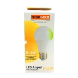 Nisaluc Eamp-074/by ( 9+2w ) ( E27 ) ( Beyaz-yeşil ) Led Ampul*10x10