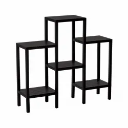 Ombeg Om-0150-1108 ( 6 ( Düz ) Raflı & Siyah ) Modüler Ünite Plastik*4
