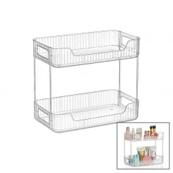 Organizers Org-06 Layer ( 2 Katlı ) (şeffaf Mika Kristal Pls.) Çok Amaçlı Organizer ( 30x17cm - D: 3-6cm )*12